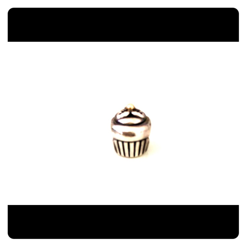 Birthday Cupcake with Gold Cherry Pandora Bead